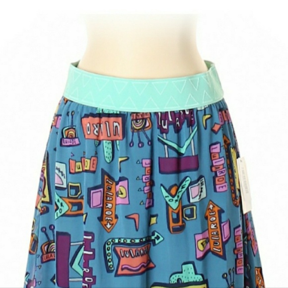 NWT LuLaRoe Small Blue Retro Vintage Maxi Skirt - Picture 2 of 5